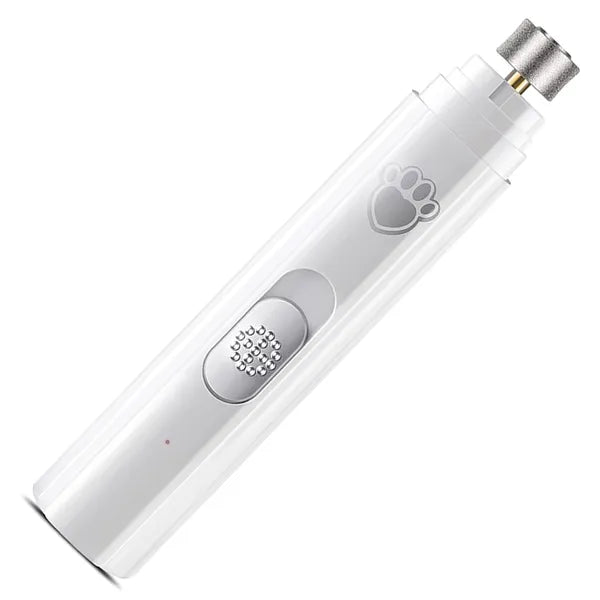Akkumulátoros körömcsiszoló kisállatoknak, 2 fokozat, gyémánt fej, USB, fehér