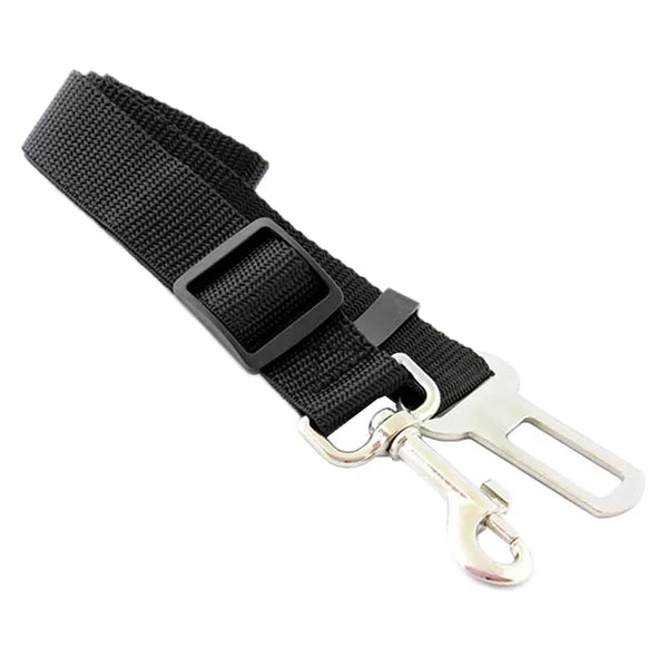 Autós kutya biztonsági öv póráz, univerzális csattal, 50–70 cm, fekete, 2,5 cm