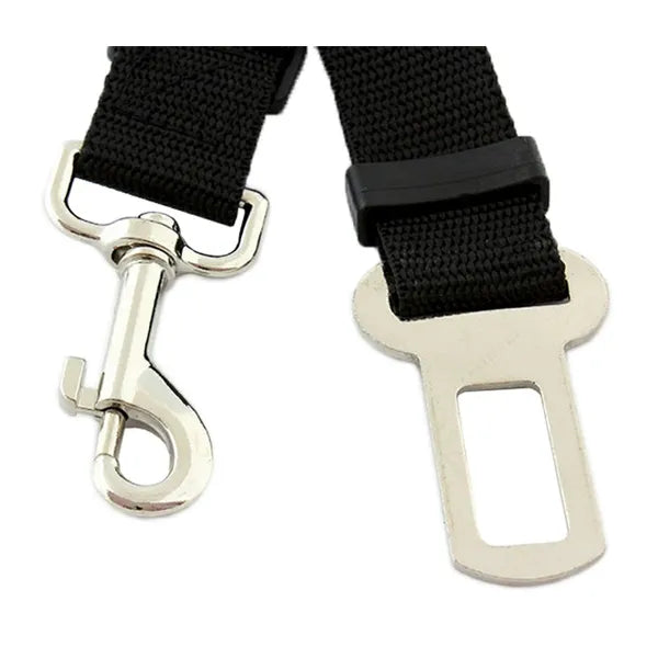 Autós kutya biztonsági öv póráz, univerzális csattal, 50–70 cm, fekete, 2,5 cm