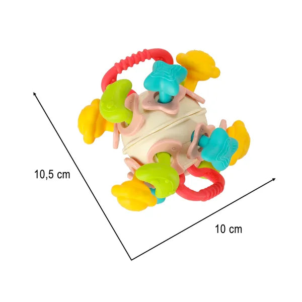Bibi-Inn baba érzékszervi labda szilikon rágókával, 0+, 10 cm