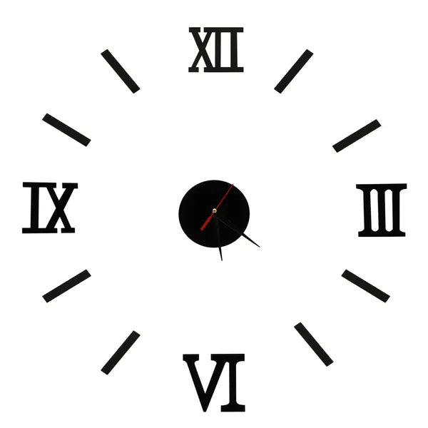 Állítható DIY falióra, fekete római számokkal, 70–130 cm