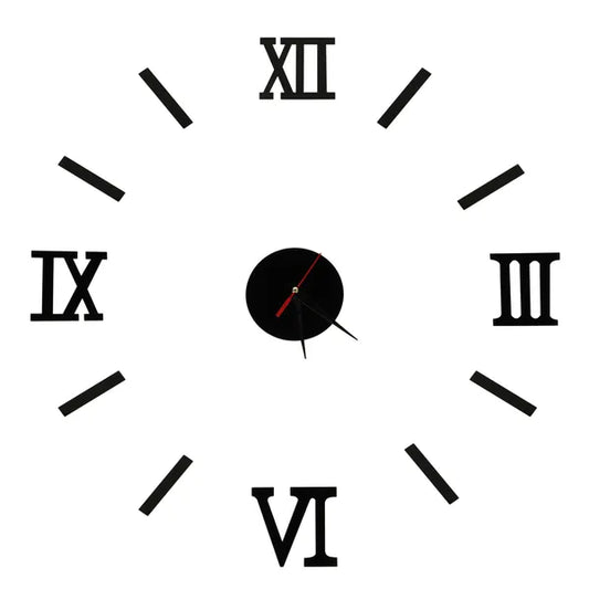 Állítható DIY falióra, fekete római számokkal, 70–130 cm