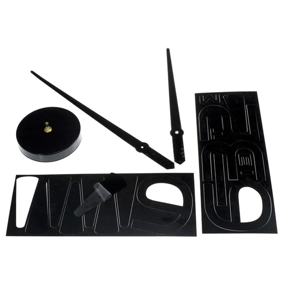 Nagyméretű fekete DIY öntapadós falióra, 80–120 cm, 4 szám
