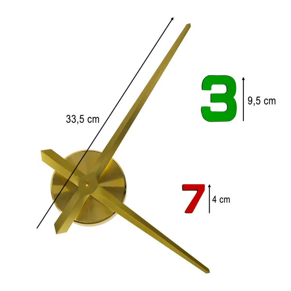DIY ragasztható fali óra, színes jelölők, állítható 80-90 cm, arany mutatók