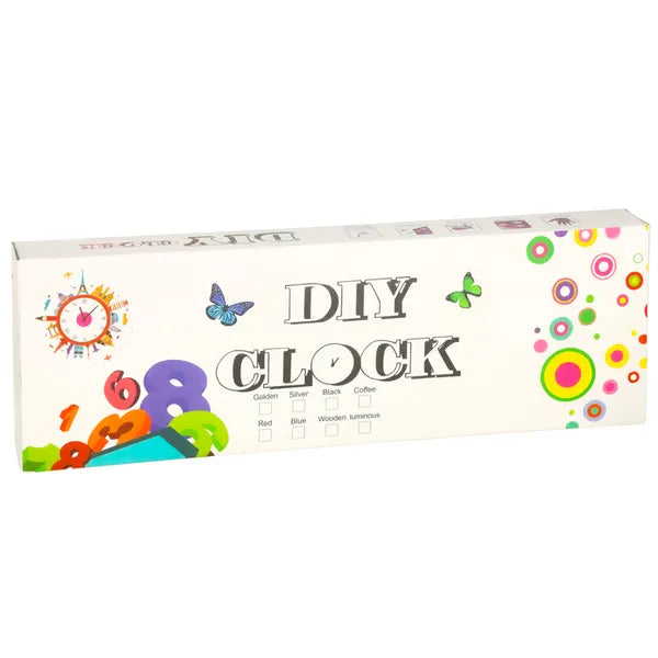 Öntapadós DIY falióra, állítható 80–90 cm, 4 szám, színes jelölők, arany mutatók