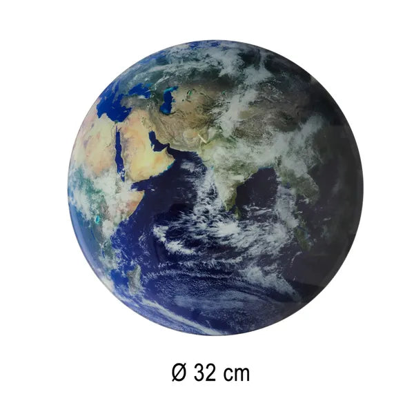 Kék LED fali óra Föld bolygó motívummal, 32 cm átmérő