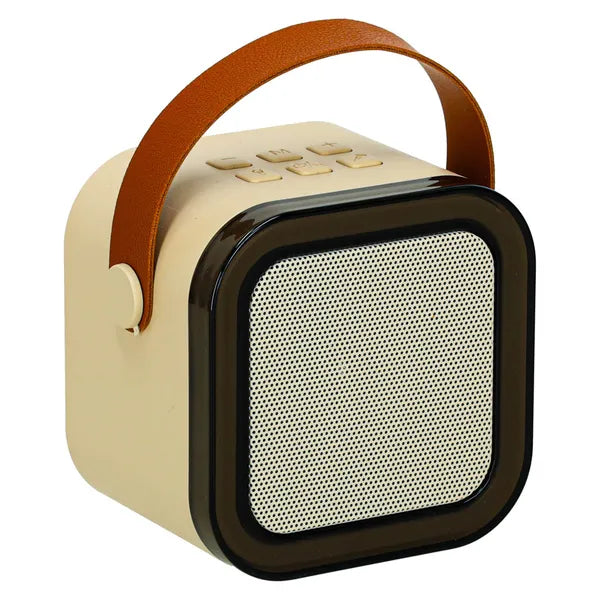 Karaoke szett 2 vez. mikrofonnal, hordozható Bluetooth RGB LED hangszóró, bézs