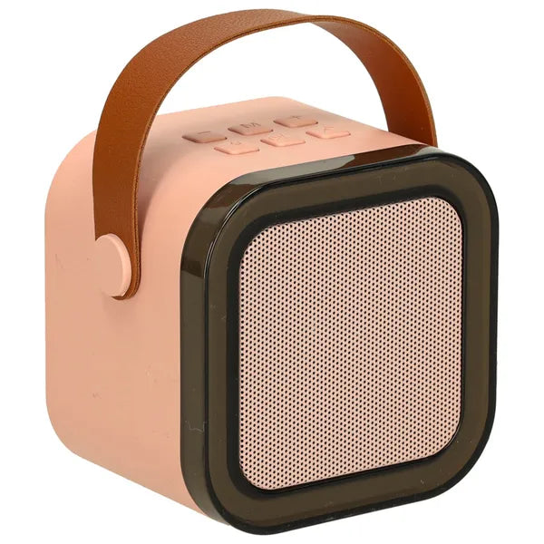 Rózsaszín karaoke szett bluetooth mikrofonnal és LED RGB hordozható hangszóróval