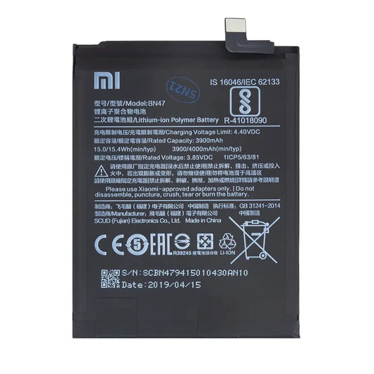BN47 Xiaomi eredeti akkumulátor 3900mAh (szervizcsomag)