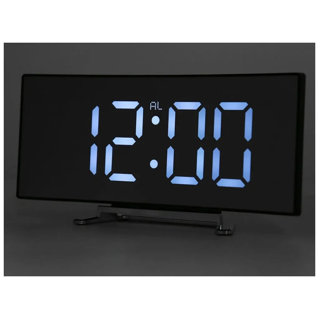 Digitális óra+hőmérő fényes LCD képernyővel, fekete, 17x8,5cm