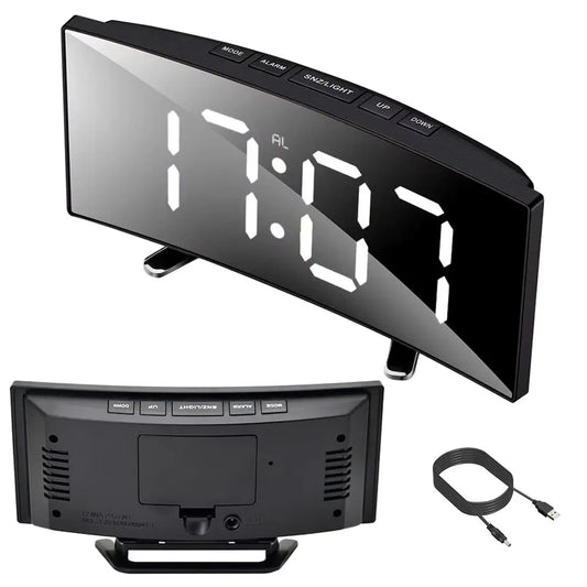 Digitális óra+hőmérő fényes LCD képernyővel, fekete, 17x8,5cm