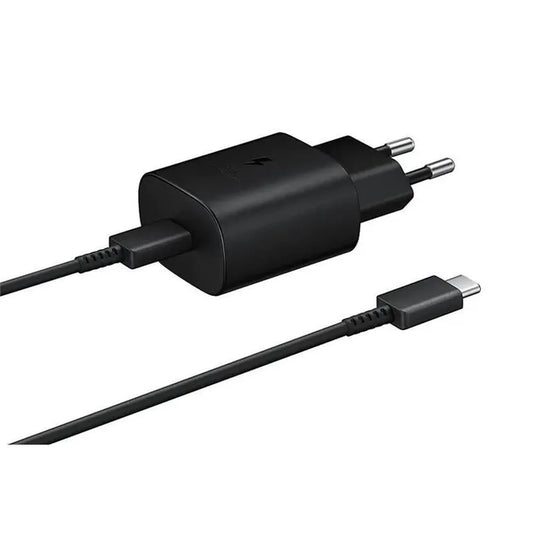 EP-TA800EBE + EP-DA705BBE Samsung 25W-os utazási töltő + USB-C/USB-C adatkábel fekete (OOB Bulk)