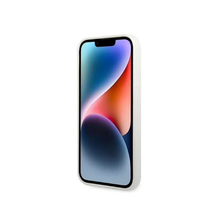 Eredeti iPhone 14 Pro Max Karl Lagerfeld Hardcase Silicone Ikonik (KLHCP14XSNIKBCH) Fehér