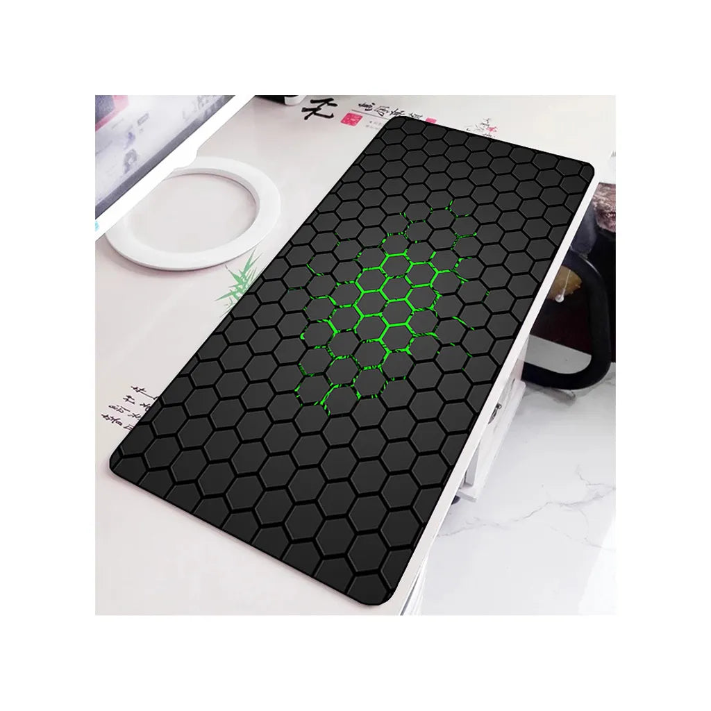 Hatszög mintás gamer- íróasztal alátét XXL, 90x40 cm