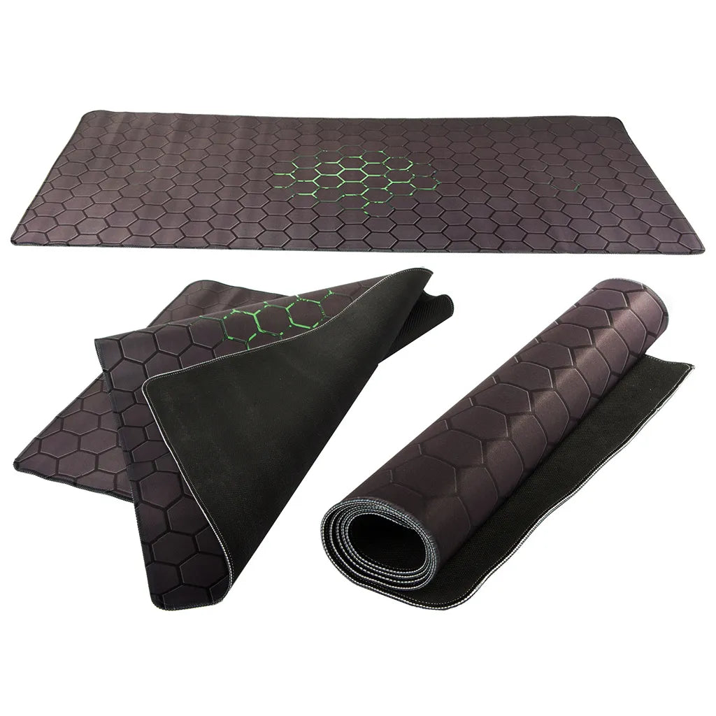 Hatszög mintás gamer- íróasztal alátét XXL, 90x40 cm