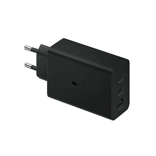 Hálózati töltő. Samsung EP-T6530NB PD 65W 3in1 2xUSB-C 1xUSB-A fekete/fekete