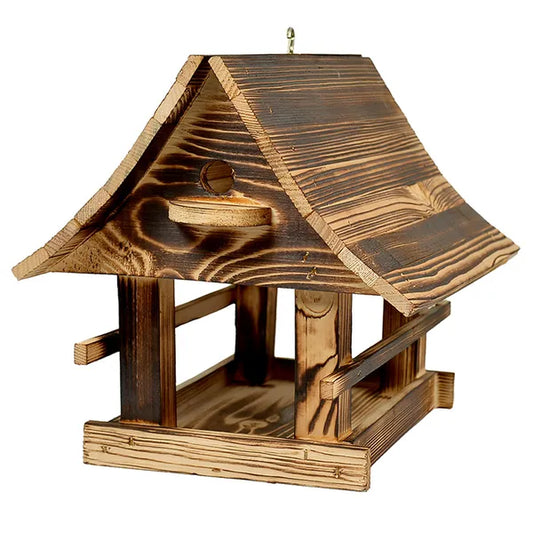 XXL lucfenyő madáretető akasztóval, opálva 30×25×26 cm