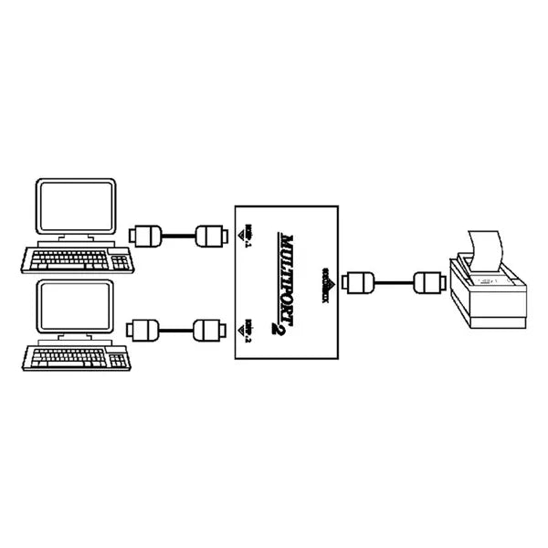 Multiport RS-232 elosztó pénztárnyomtatóhoz, 2 számítógéphez