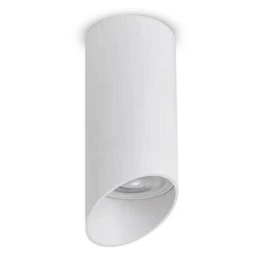 Felületre szerelhető alumínium spotlámpa, kerek, GU10, 55×130 mm, fehér