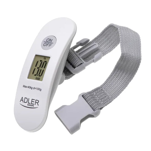 Utazó digitális poggyászmérleg 40 kg-ig, LCD kijelző, CR2032