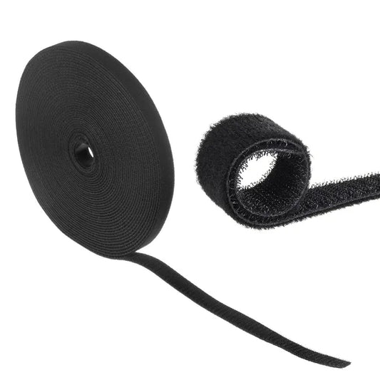 Kétoldalas tépőzáras kábelrendező szalag 20 mm x 15,3 m, fekete