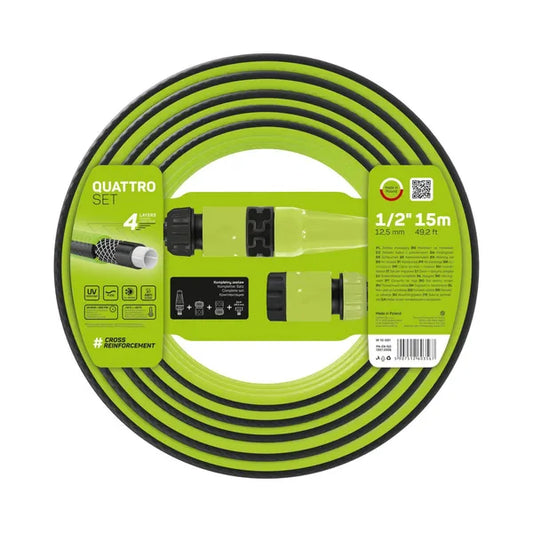 Cellfast Quattro 4 rétegű kerti tömlőszett 15 m 1/2″ UV-álló
