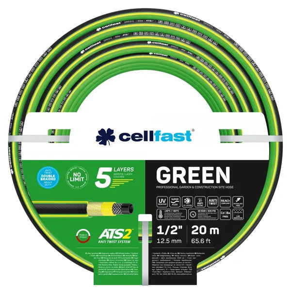 Cellfast zöld ötrétegű kerti tömlő 1/2″ 20 m ATS2