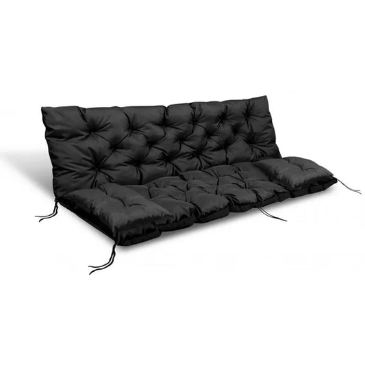 Fekete kerti párnakészlet 120x60x50cm + 2x42cm vízálló
