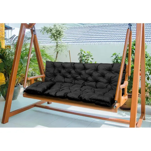 Fekete kerti párnakészlet 120x60x50cm + 2x42cm vízálló