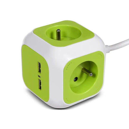 MagicCube kockaelosztó 4 földelt aljzattal, 2 USB porttal, 1,4 m kábel