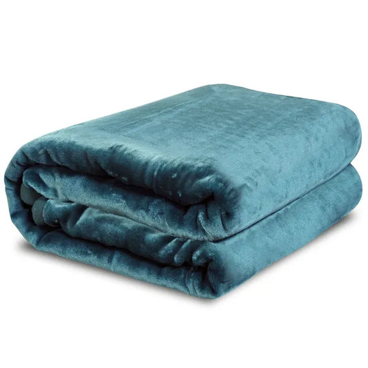 Puha zöld pléd 160x200 cm, antiallergén poliészter, 570 g/m²