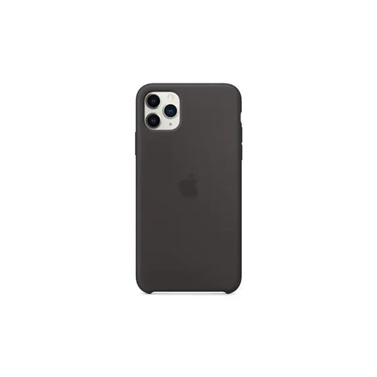 Apple iPhone 11 Pro Max fekete szilikon tok, mikroszálas béléssel