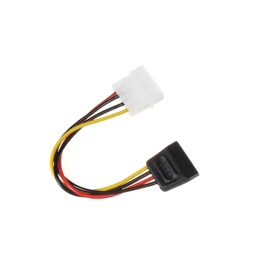 Maclean Molex–SATA tápkábel adapter, 4-pines anya–15-pines apa, 15 cm