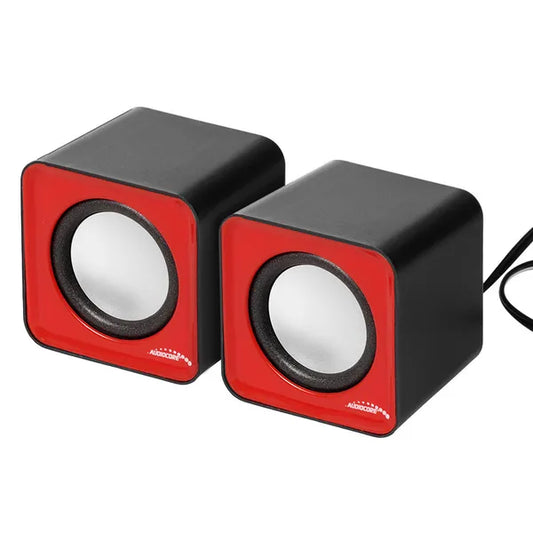 Audiocore AC870 R 6W USB sztereó PC hangszóró pár, piros-fekete