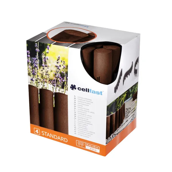 Cellfast Standard 4 műanyag kerti paliszád szegély 25,5 cm 2,3 m barna