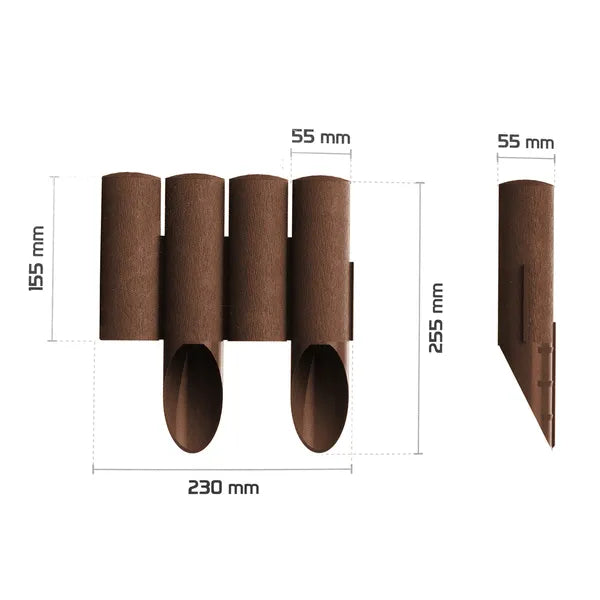 Cellfast Standard 4 műanyag kerti paliszád szegély 25,5 cm 2,3 m barna