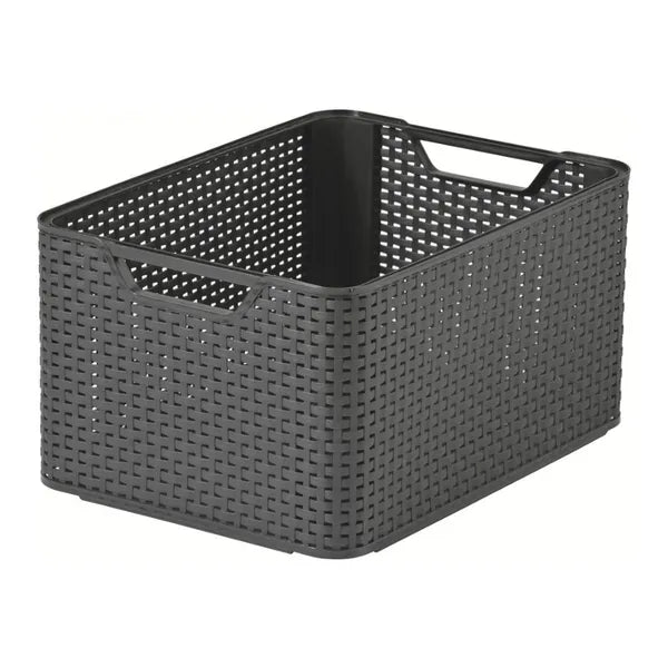 Curver rattan style l szürke tároló kosár fedéllel