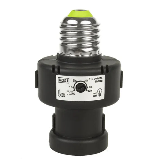 E27 foglalatba csavarható 100 W alkonykapcsolós, időzítős adapter IP20