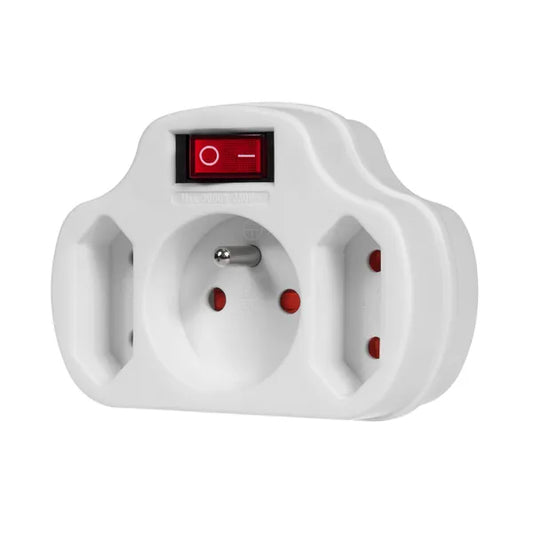 Hármas fali elosztó kapcsolóval, 16 A/3500 W, gyermekvédelemmel