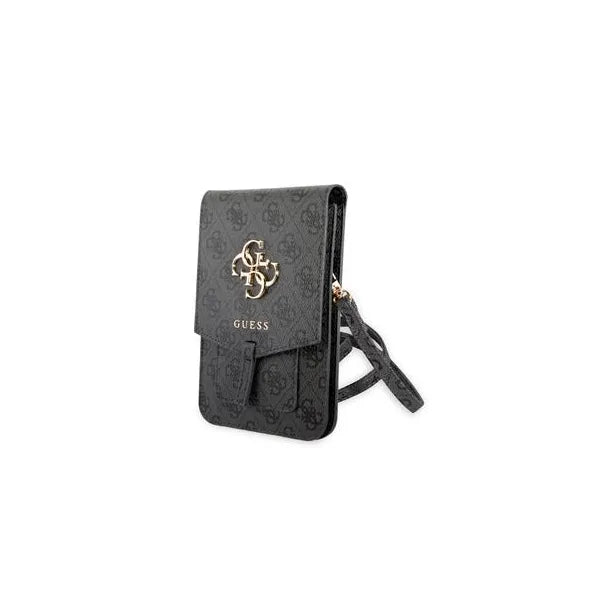 Guess 4G fém logós szürke PU bőr telefon táska, vállpánttal 175×117 mm
