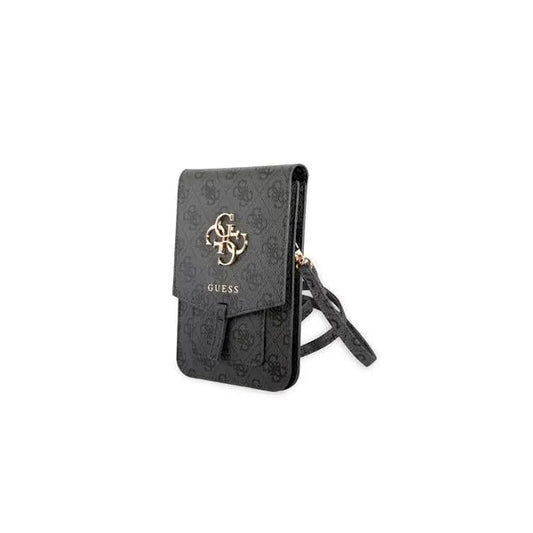 Guess 4G fém logós szürke PU bőr telefon táska, vállpánttal 175×117 mm