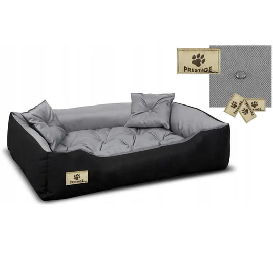 Vízlepergető szürke-fekete XL kutya-macska fekhely 115×95 cm (100×80 cm belső)