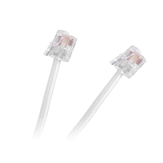 Telefonkábel RJ11-RJ11, 5 m, fehér, kétoldali dugó