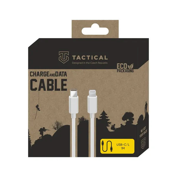 Tactical Smooth Thread USB-C–Lightning adat- és töltőkábel, 1 m, fehér