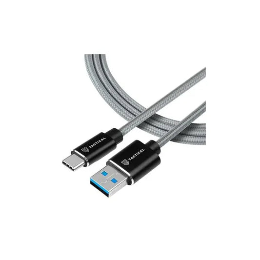 Kevlár erősítésű USB-A–USB-C adat- és töltőkábel, 1 m, szürke