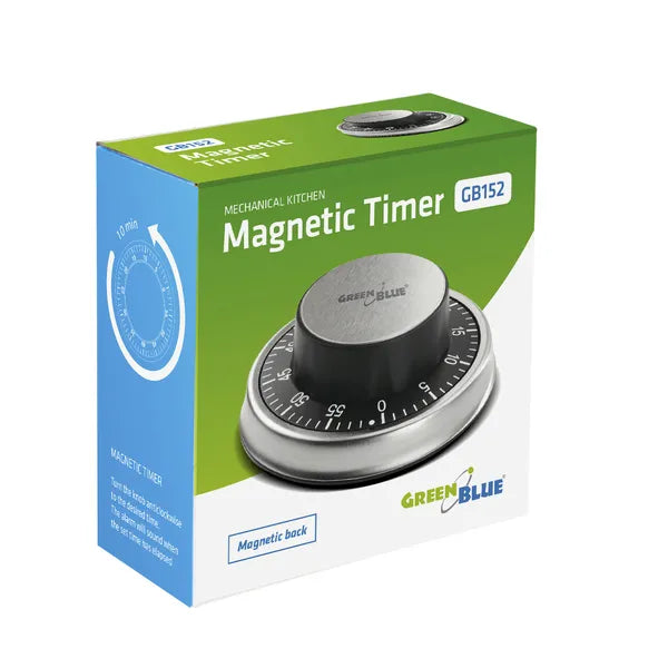 GreenBlue GB152 mechanikus mágneses konyhai időzítő, 60 perc, széfzár design