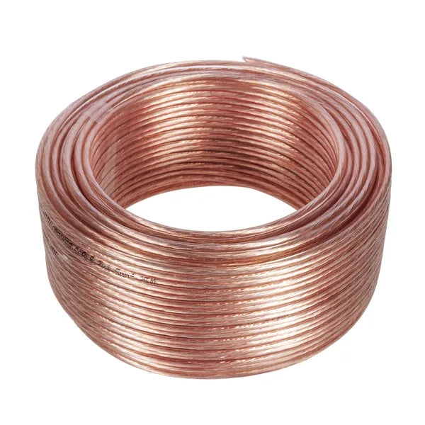 Hangszóró kábel 2×1,5 mm², átlátszó PVC, CCA, 25 m tekercs