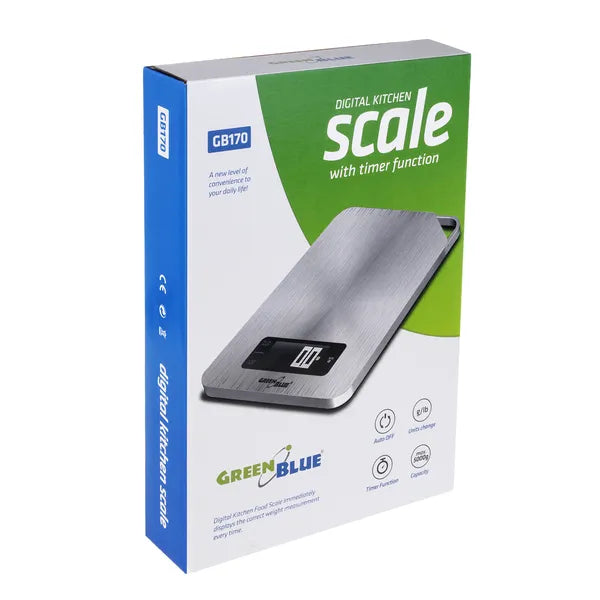 Digitális konyhai mérleg időzítővel, rozsdamentes, 5 kg/1 g