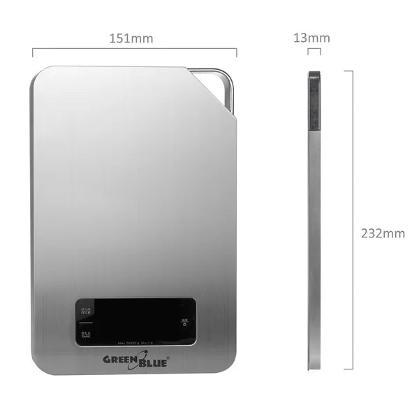 Digitális konyhai mérleg időzítővel, rozsdamentes, 5 kg/1 g