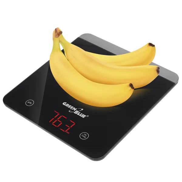 Digitális konyhai mérleg LED kijelzővel, fekete, 1 g–5 kg